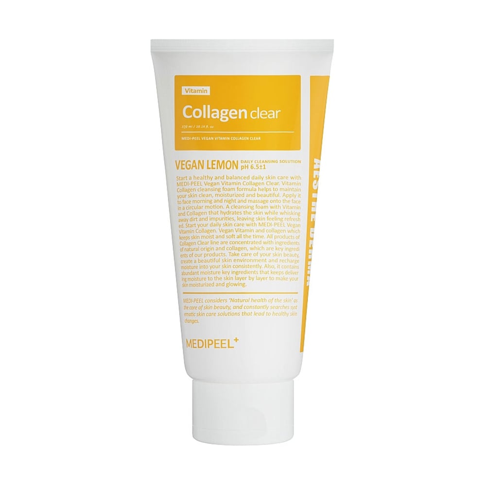 Освітлювальна гель-пінка для обличчя Medi-Peel Vegan Vitamin Collagen Clear з колагеном, 120 мл